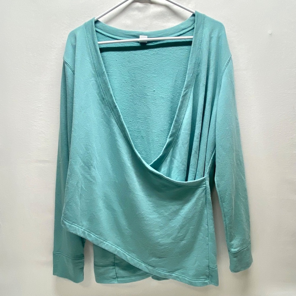 Old Navy Active Crossover Tunic Women's Large Sea Green Fleece Yoga Activewear